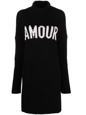 Zadig&Voltaire logo-intarsia knitted dress - Black