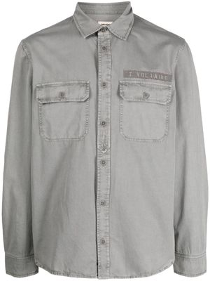Zadig&Voltaire logo-patch long-sleeve shirt - Grey