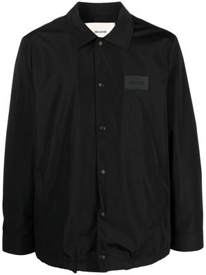 Zadig&Voltaire logo-patch shirt jacket - Black