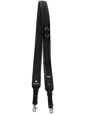 Zadig&Voltaire logo-plaque leather shoulder strap - Black