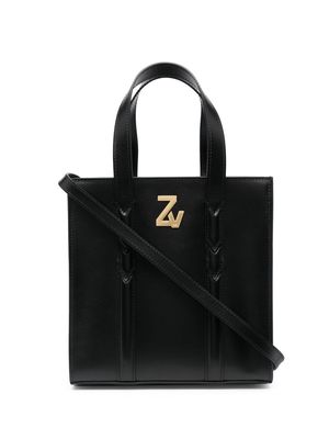 Zadig&Voltaire logo-plaque leather tote bag - Black