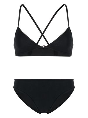 Zadig&Voltaire logo-print crossover shoulder-straps bikini - Black