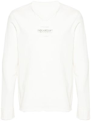 Zadig&Voltaire logo-print raw-cut T-shirt - White