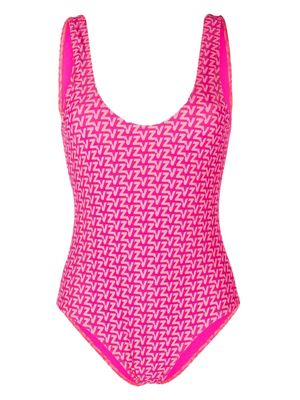 Zadig&Voltaire logo-print V-back swimsuit - Pink