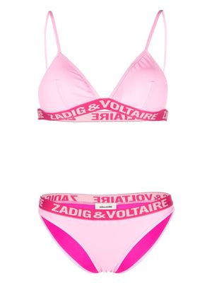 Zadig&Voltaire logo-trim bikini set - Pink