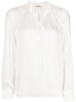 Zadig&Voltaire long-sleeve gathered-detail blouse - White
