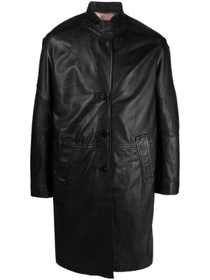 Zadig&Voltaire Macari buttoned leather coat - Black