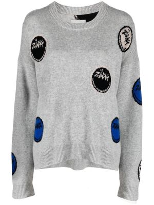 Zadig&Voltaire Markus intarsia-knit cashmere jumper - Grey