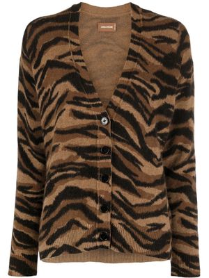 Zadig&Voltaire Mirka Tiger cashmere cardigan - Brown