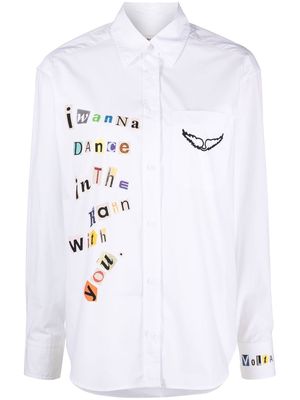 Zadig&Voltaire patchwork-print poplin shirt - White