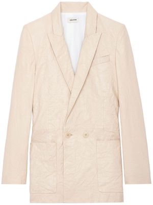 Zadig&Voltaire peak-lapels leather blazer - Neutrals