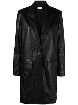 Zadig&Voltaire polished-finish single-breasted coat - Black