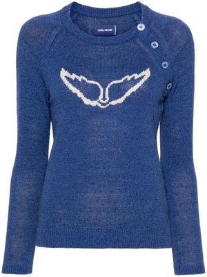 Zadig&Voltaire Regliss logo-intarsia jumper - Blue