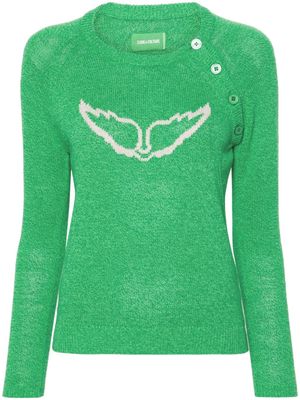 Zadig&Voltaire Regliss Wings-intarsia jumper - Green