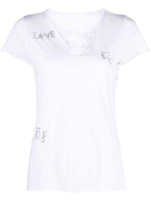 Zadig&Voltaire rhinestone-embellished cotton T-shirt - White