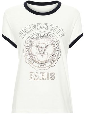 Zadig&Voltaire rhinestoned logo-print T-shirt - White
