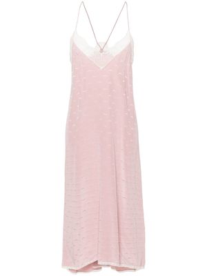 Zadig&Voltaire Risty wings-jacquard midi dress - Pink