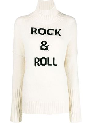 Zadig&Voltaire Rock & Roll intarsia-knit roll-neck jumper - Neutrals