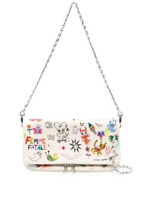 Zadig&Voltaire Rock illustration-print clutch bag - Neutrals