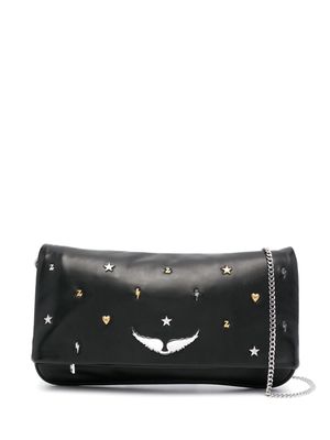 Zadig&Voltaire Rock Lucky Charms leather clutch bag - Black