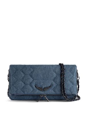 Zadig&Voltaire Rock XL denim clutch bag - Blue