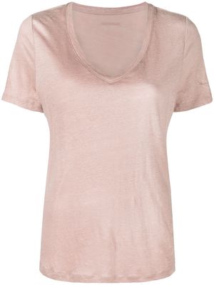 Zadig&Voltaire round-neck linen T-shirt - Pink