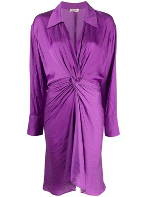 Zadig&Voltaire Rozo knot-detail satin midi dress - Purple