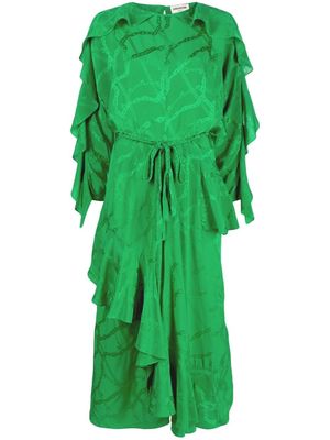 Zadig&Voltaire ruffle-detail long-sleeve dress - Green