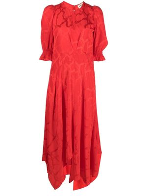Zadig&Voltaire ruffled asymmetric silk dress - Red