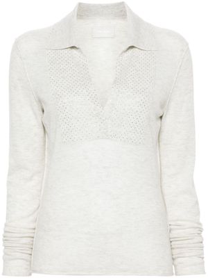 Zadig&Voltaire Sally rhinestone-embellished cashmere jumper - Neutrals