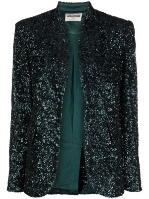 Zadig&Voltaire sequin button-front blazer - Green