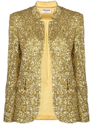 Zadig&Voltaire sequin button-front blazer - Yellow