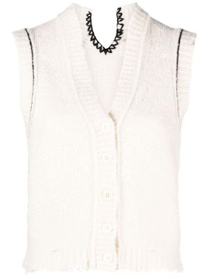 Zadig&Voltaire sequin-embellished chunky-knit vest - White