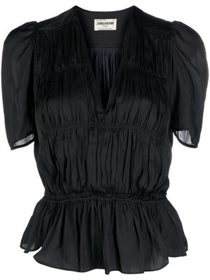 Zadig&Voltaire short-sleeve ruched blouse - NOIR