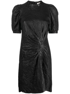 Zadig&Voltaire short-sleeved leather dress - Black