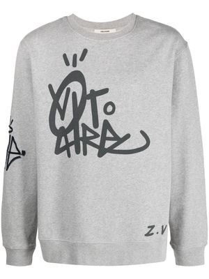 Zadig&Voltaire Simba graphic-print cotton sweatshirt - Grey