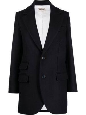 Zadig&Voltaire single-breasted wool-blend coat - Blue