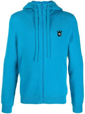 Zadig&Voltaire skull patch zip-up hoodie - Blue