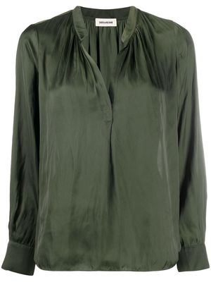 Zadig&Voltaire slit-neck satin blouse - Green