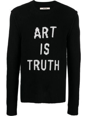 Zadig&Voltaire slogan-intarsia wool jumper - Black