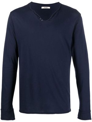 Zadig&Voltaire slogan long-sleeve top - Blue