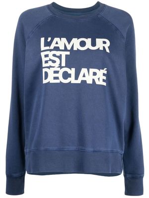 Zadig&Voltaire slogan-print crew-neck sweatshirt - Blue