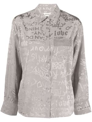Zadig&Voltaire slogan-print silk shirt - Grey