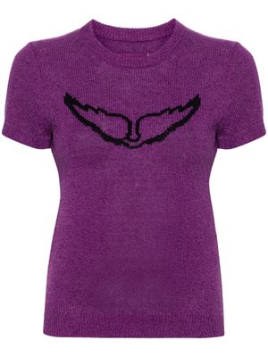 Zadig&Voltaire Sorly logo-intarsia top - Purple