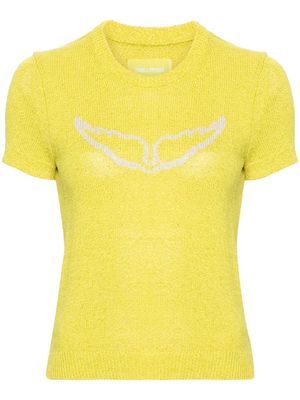 Zadig&Voltaire Sorly logo-intarsia top - Yellow