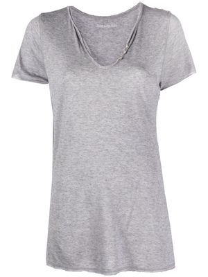 Zadig&Voltaire star-buttons Henley-neck T-shirt - Grey