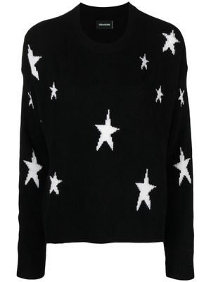 Zadig&Voltaire star-print cashmere jumper - Black
