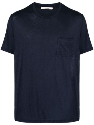 Zadig&Voltaire Stockholm flocked-skull cotton T-shirt - Blue