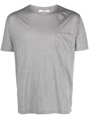 Zadig&Voltaire Stockholm flocked-skull cotton T-shirt - Grey