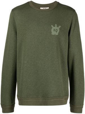 Zadig&Voltaire Stony Skull crew-neck cotton sweatshirt - Green